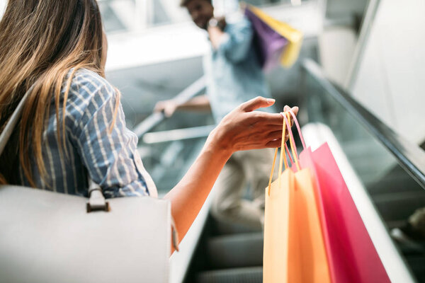 couple enjoy shopping together