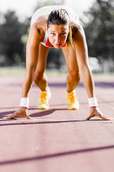 Όμορφα Γυναικεία sprinter — Φωτογραφία Αρχείου