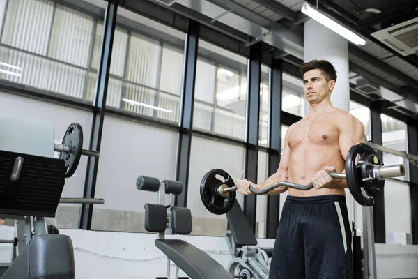 Bodybuilding maschile muscolare in palestra — Foto Stock