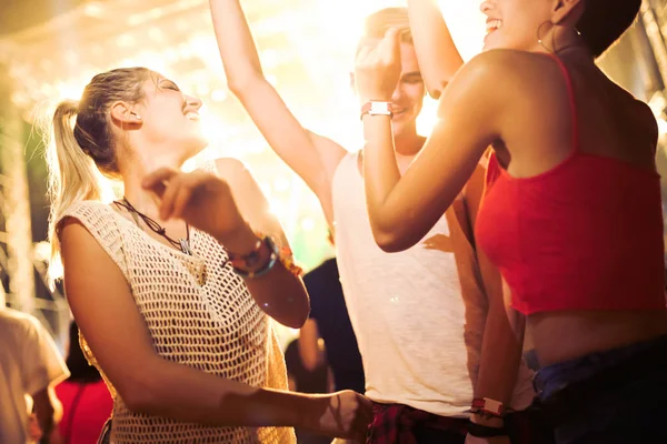 Grup genç arkadaşlar Müzik Festivali üzerinde iyi vakit geçiriyor