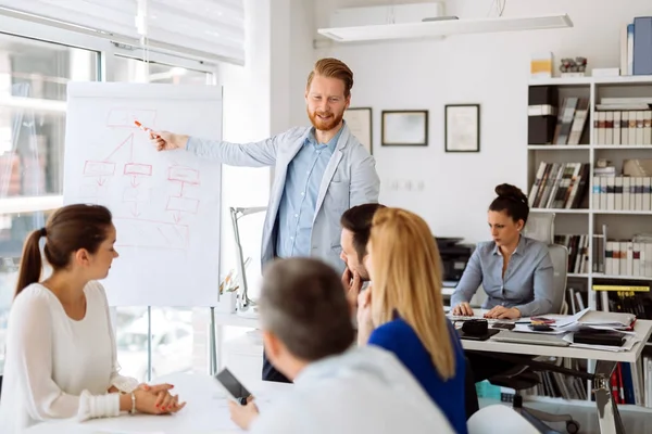 Presentatie en samenwerking door mensen uit het bedrijfsleven — Stockfoto