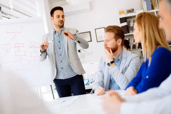 Businesspeople collaborating in office — Stock Photo, Image