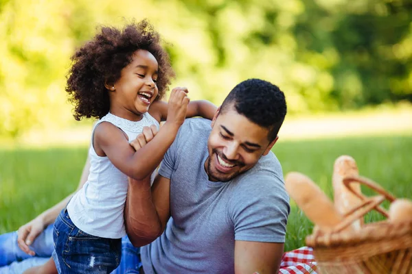 Family having fun time on picnic — Stock Photo, Image