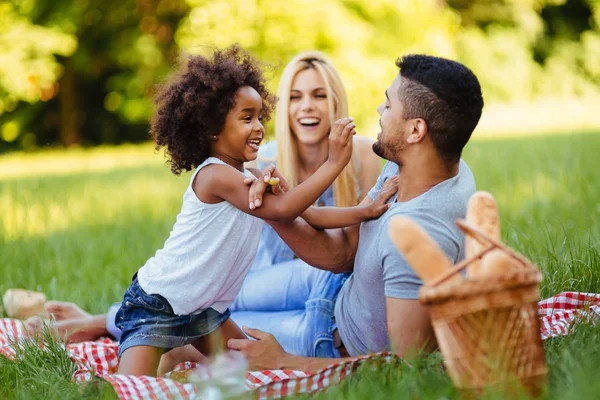 Rodina baví čas na piknik — Stock fotografie