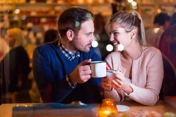 Young attractive couple on date — Stock Photo, Image