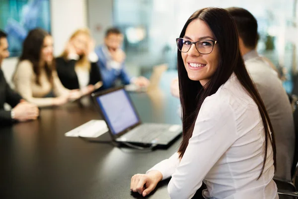 Young businesswoman attending conference — Stock Photo, Image