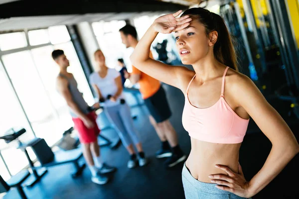 attractive fit woman in gym