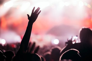 Konserde mutlu Kalabalığı eğlendirmekten
