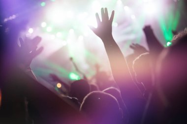 Konserde mutlu Kalabalığı eğlendirmekten