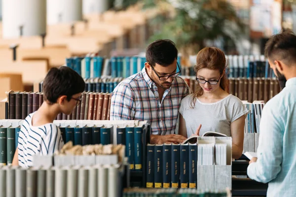 Young Attractive Students Spending Time University Library — Stock Photo, Image