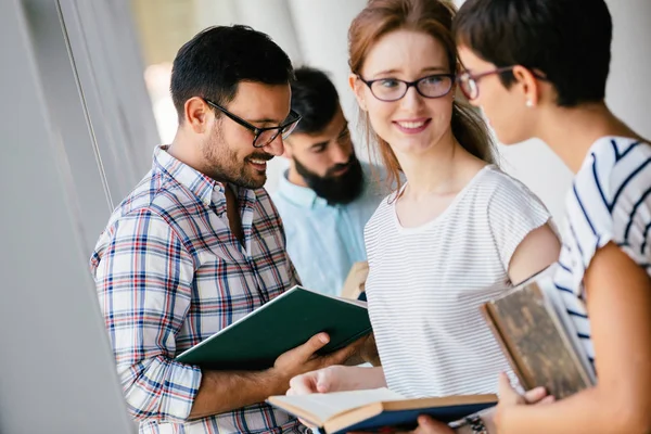 Young Attractive Students Spending Time University Library — Stock Photo, Image