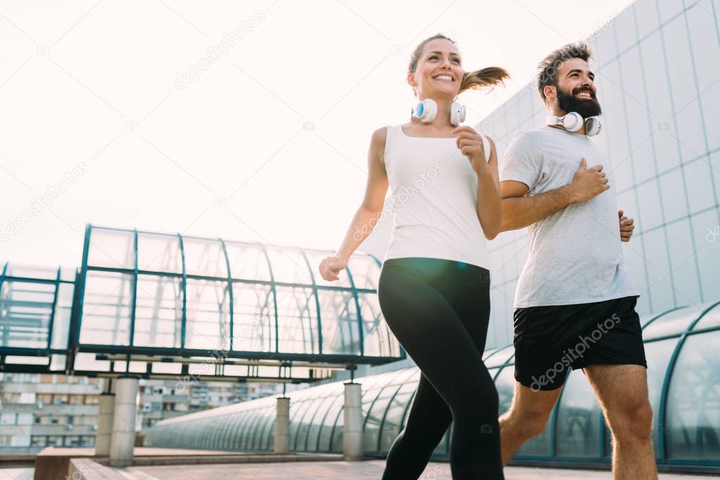 couple running together 