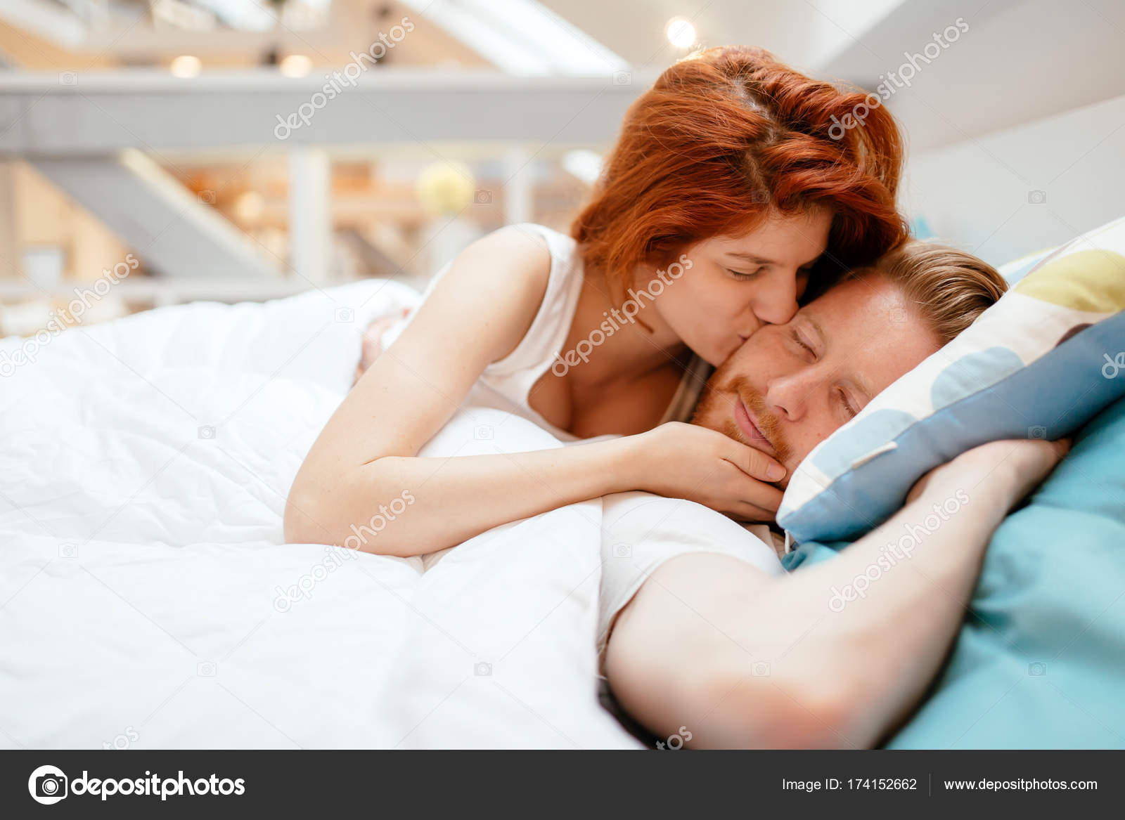 Beautiful Couple Romance In Bed Stock Photo C Nd3000
