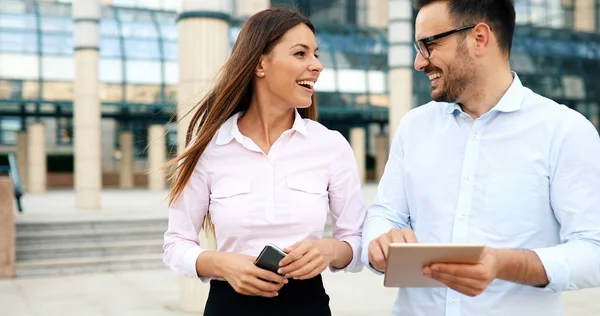 Business partners standing outdoor — Stock Photo, Image