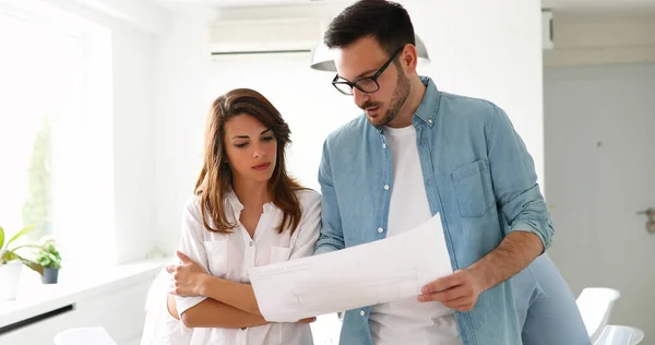 Group of architects  working together — Stock Photo, Image