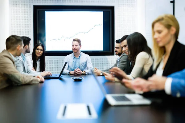 Picture People Having Business Meeting Conference Room — Stock Photo, Image