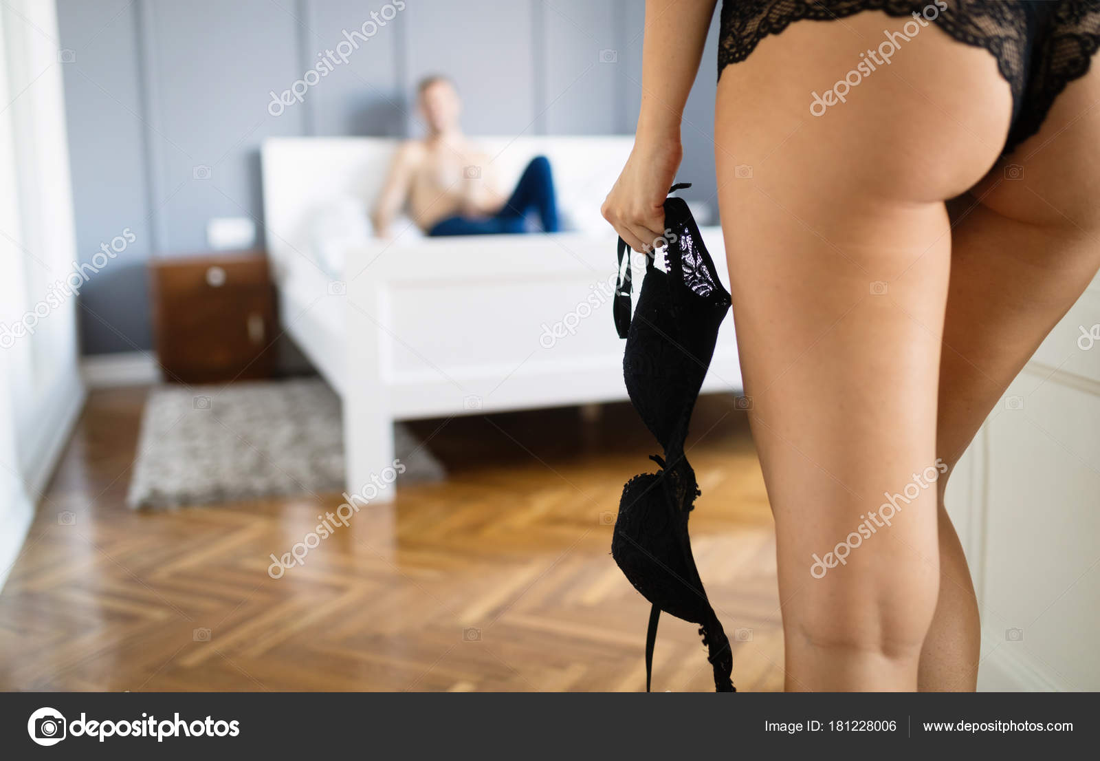 Couple Having Sex Back View Woman Black Panties Holding Her Stock Photo by ©nd3000 181228006 image photo