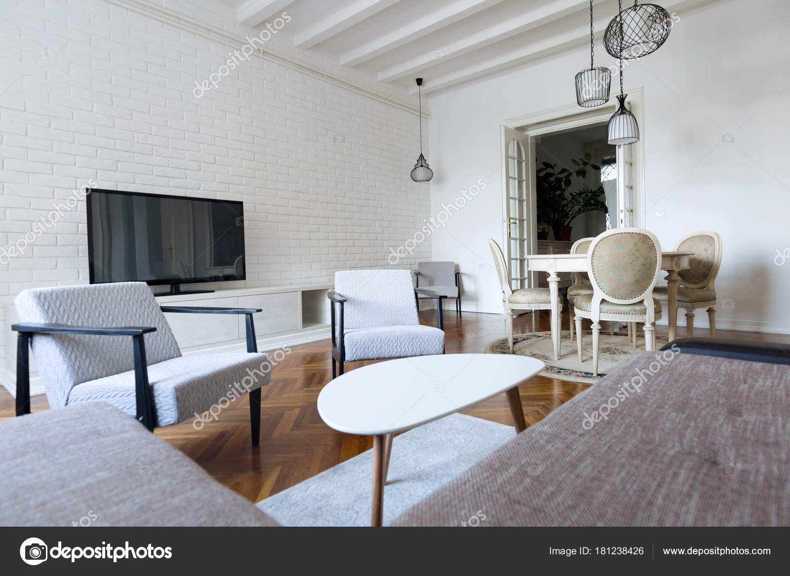 Modern Interieur Woonkamer Met Het Moderne Meubilair — Stockfoto ... Modern Interieur Woonkamer Met Het Moderne Meubilair — Stockfoto ...