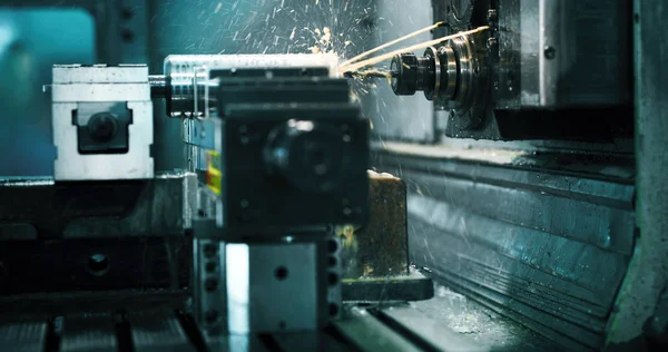 Máquina Herramienta Fábrica Metal Equipada Con Máquinas Cnc Perforación Automática — Foto de Stock