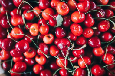 Çok taze lezzetli kiraz görüntü kadar kapatın