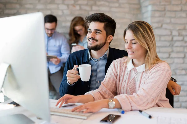 Företagets Anställda Arbetar Mjukvaran Utveckling Och Designer Office — Stockfoto