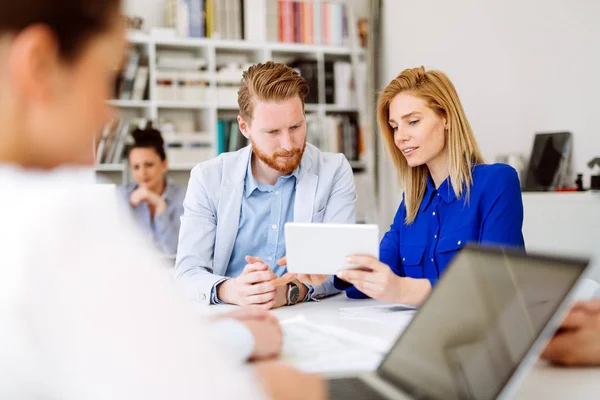 Business Coworkers Teamwork Modern White Office — Stock Photo, Image