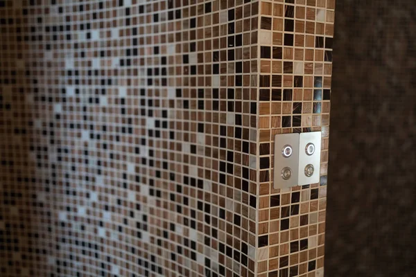 Baño Vapor Digital Moderno Con Azulejos Mosaico — Foto de Stock