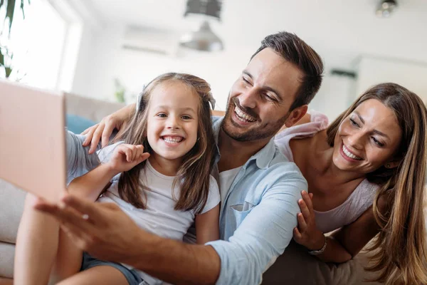 Happy Family Having Fun Time Together Home — Stock Photo, Image