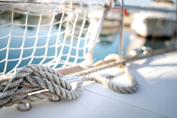 Retrato Barco Esporte Vela Mar Aberto — Fotografia de Stock