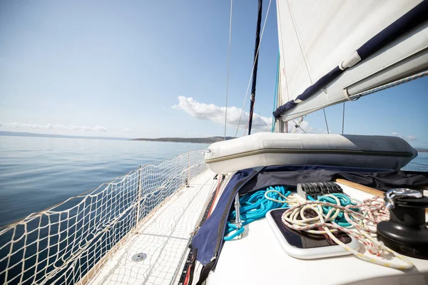 Portrait Sailing Sport Boat Open Sea — Stock Photo, Image