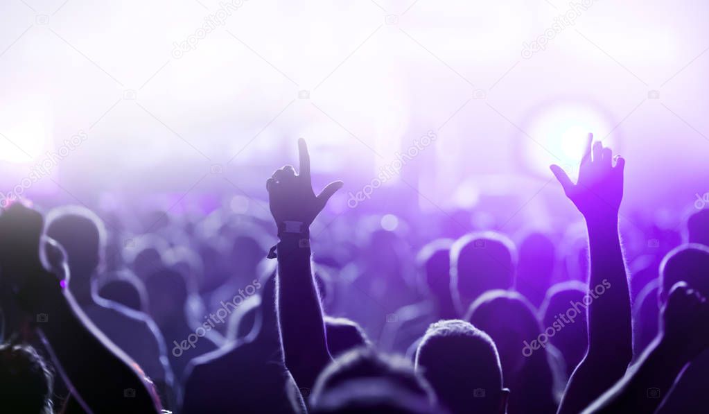 Picture of dancing crowd at music concert festival