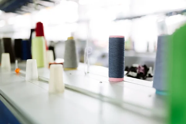 Wool Thread Spools Desk Used Textile Industry — Stock Photo, Image