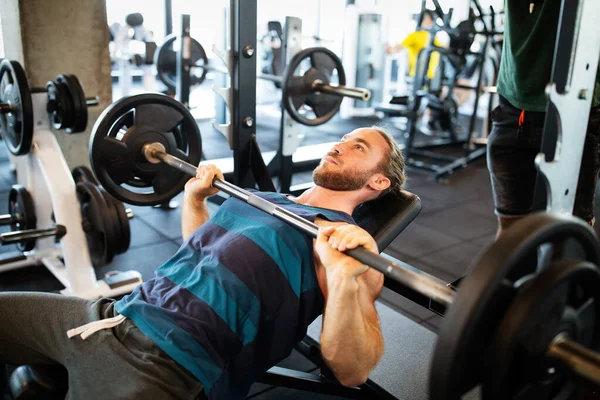 Giovane Bell Uomo Forma Che Esercizi Palestra — Foto Stock