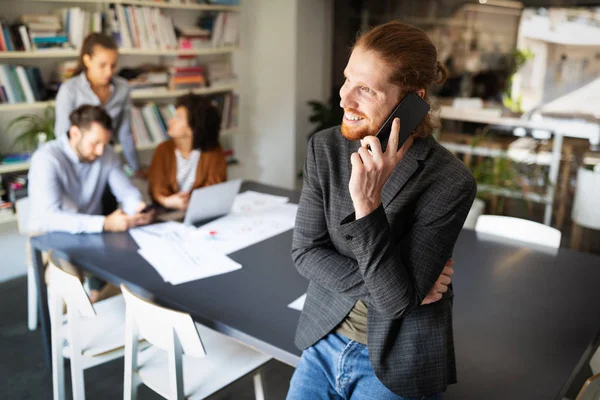 Uomini Affari Che Lavorano Ufficio Lavoro Squadra Successo Incontro Sul — Foto Stock