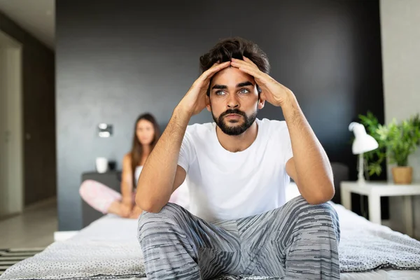 Unglückliches Paar Mit Streit Und Sexuellen Problemen Bett — Stockfoto