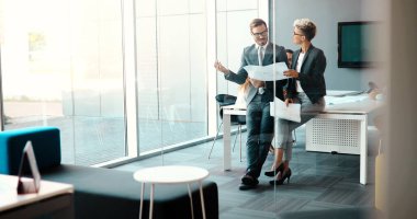 İşbirliği ve proje planları tartışırken profesyonel iş arkadaşları