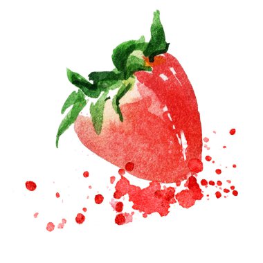 Suluboya kırmızı çilek.