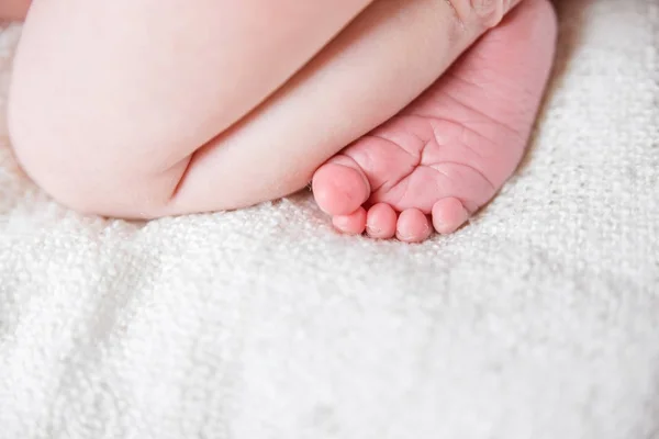 Benen pasgeboren baby. — Stockfoto