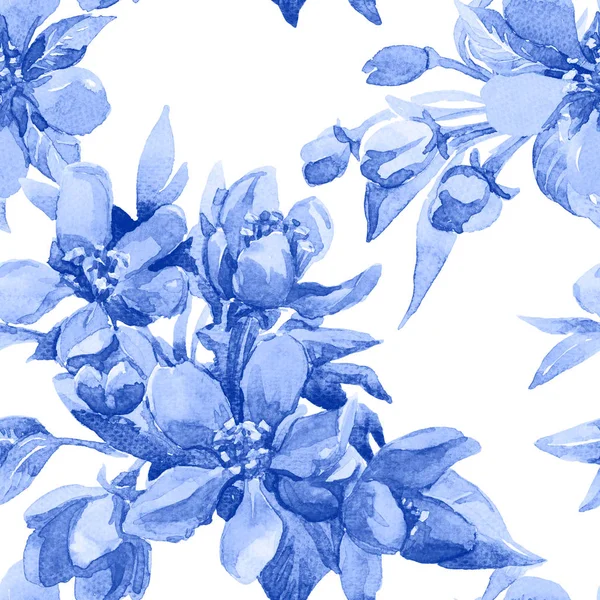Akvarell varrat nélküli mintát. Varratmentes háttérben virágok. — Stock Fotó