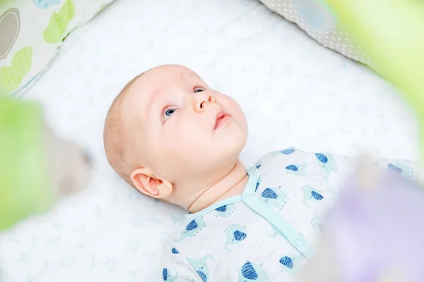 Baby His Crib — Stock Photo, Image