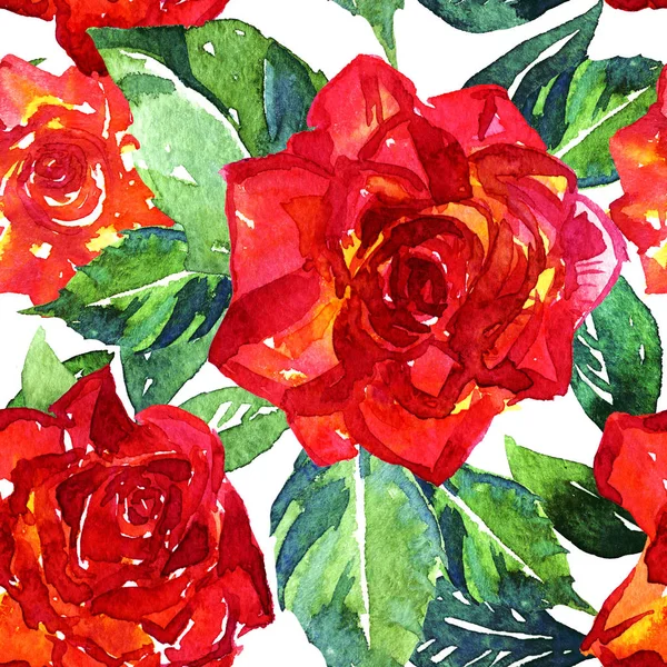 Seamless Pattern Roses Painted Watercolor — Stock Photo, Image