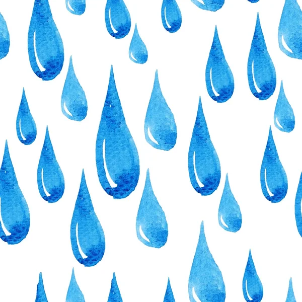 Seamless pattern with watercolor drops of water.