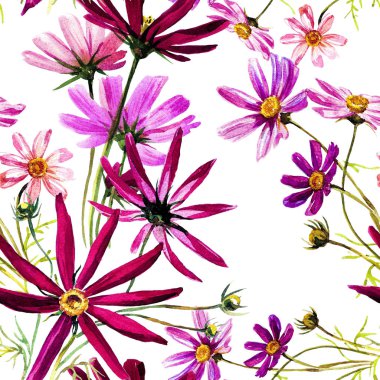 Çiçek evrenin sorunsuz arka plan deseni.