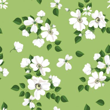 Vektör Dikişsiz desen yabani gül çiçek.