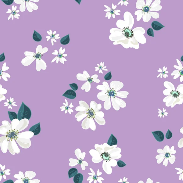 野生のバラの花のシームレスなパターン ベクトル — ストックベクタ