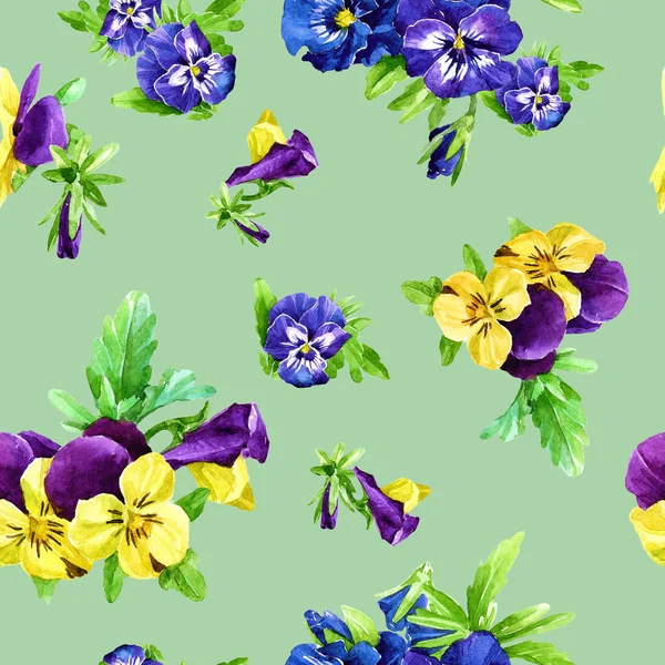 Padrão Sem Costura Flores Violeta Aquarela — Fotografia de Stock