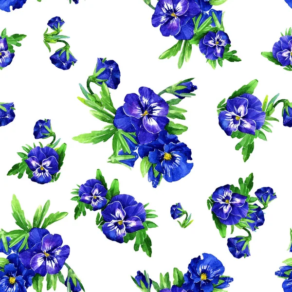 Modello Senza Soluzione Continuità Fiori Viola Acquerello — Foto Stock