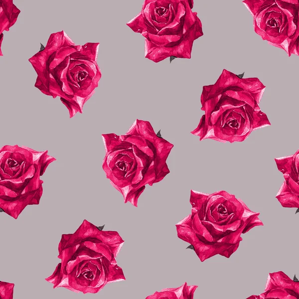 Watercolor Seamless Pattern Roses — Stock Photo, Image