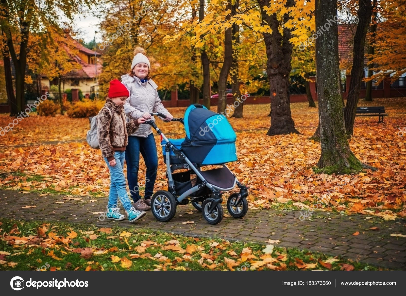 walking newborn in stroller