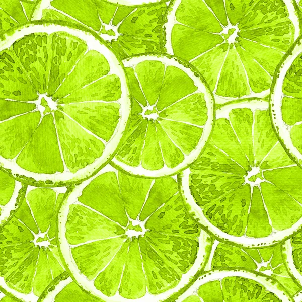 Aquarell Nahtloses Muster Geschnittener Orangen Aquarell Gemalt — Stockfoto